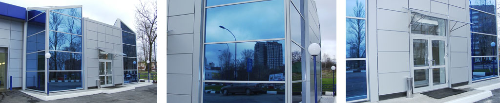 Остекление фасадов магазинов большими стеклопакетами Красноармейск